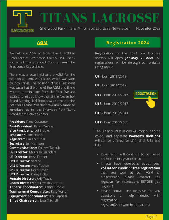 Sherwood Park Titans Lacrosse Association site by RAMP InterActive